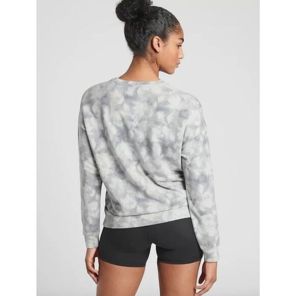 ATHLETA Studio To Street Print Sweatshirt Serene Grey Heather Size L - Picture 3 of 12
